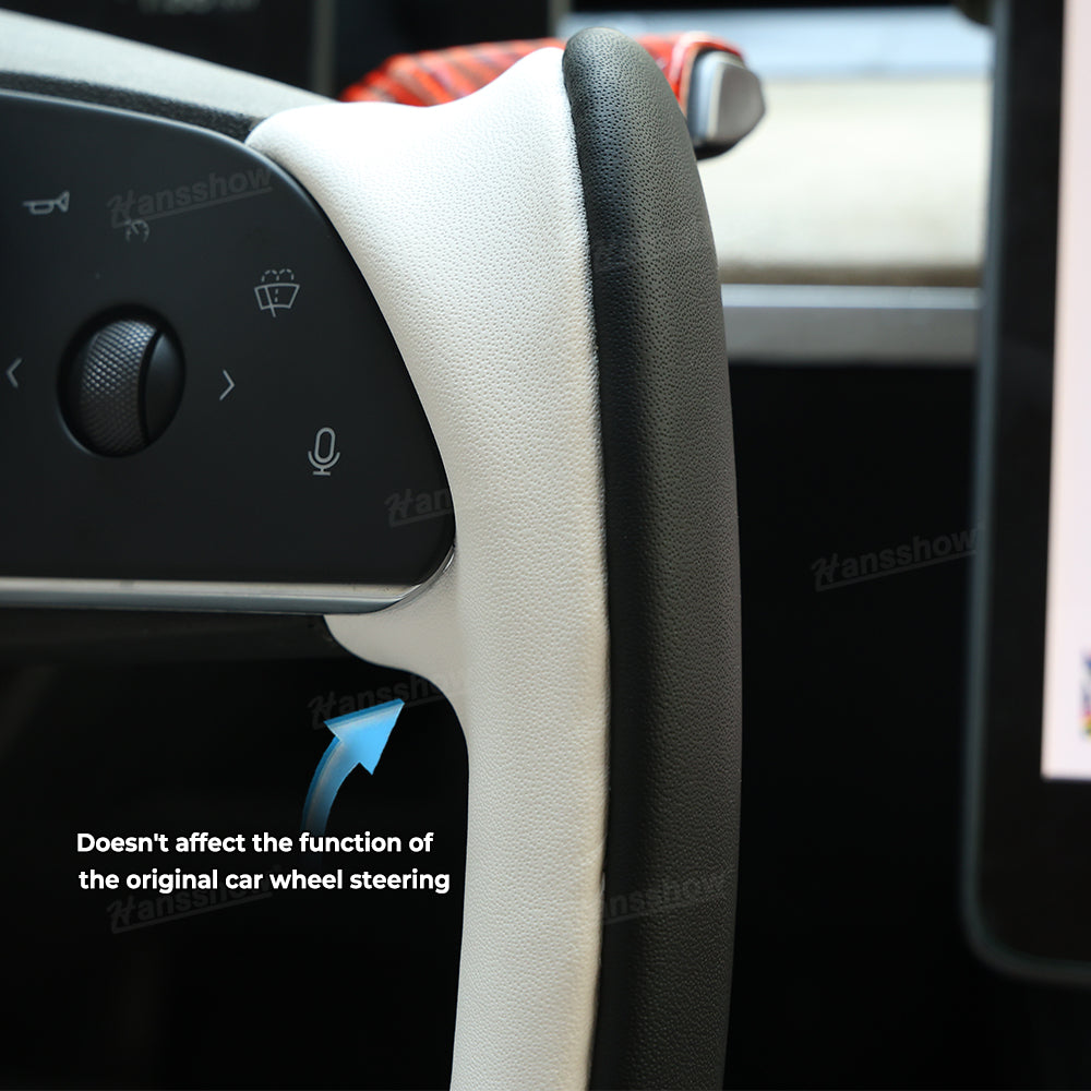 Model Y Yoke Style Steering Wheel Black/White Style - dashboard integration
