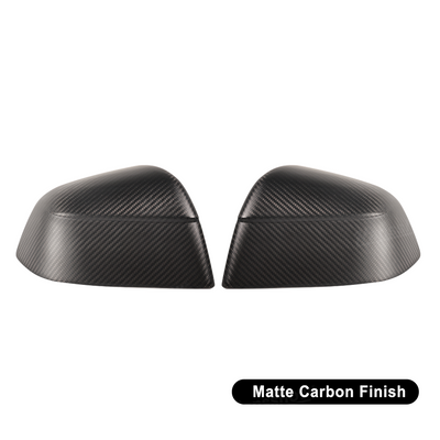 Model Y Juniper Side Mirror Real Carbon Fiber Overlay Covers - texture detail