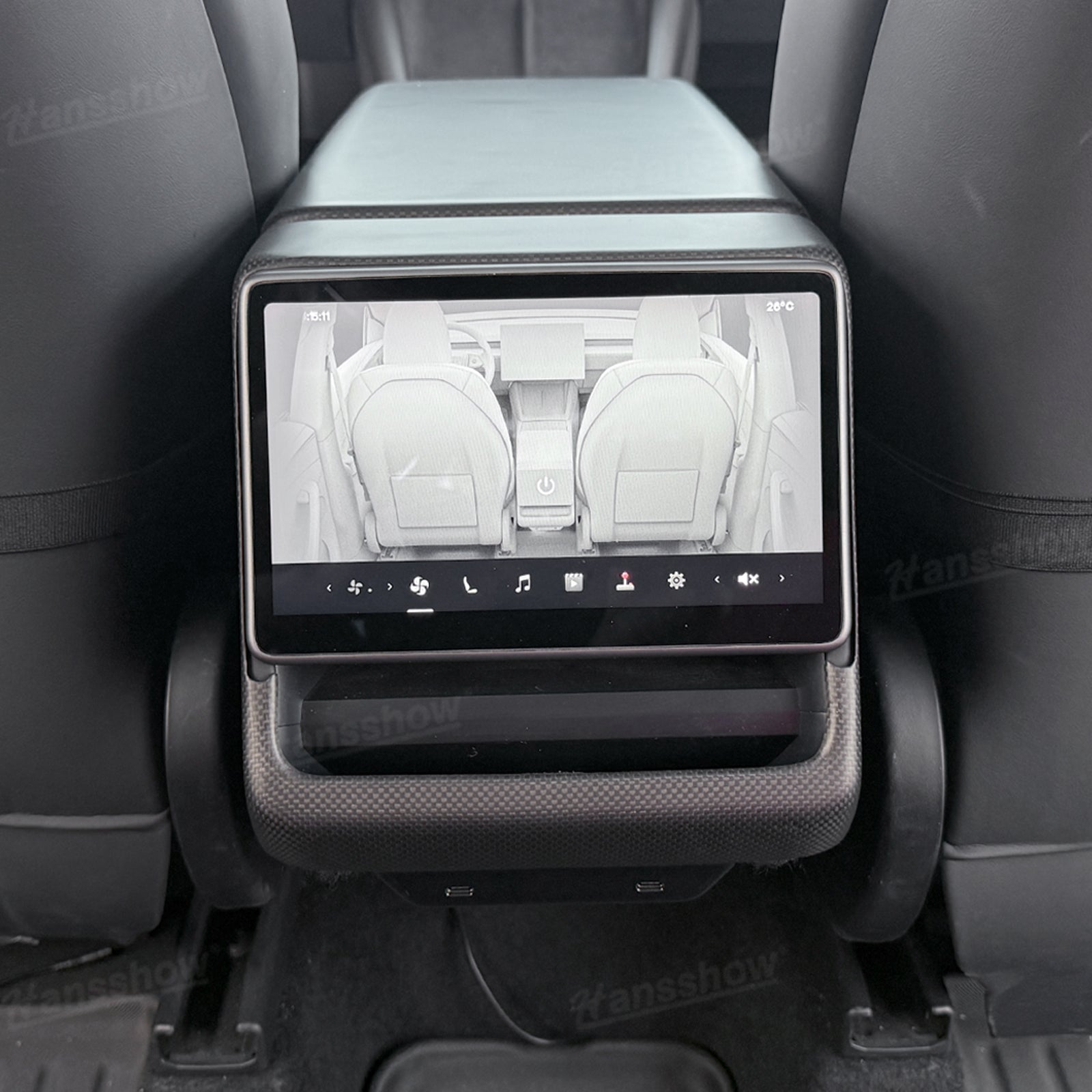Model Y Juniper Real Carbon Fiber Cover Interior Set fingerprint guard