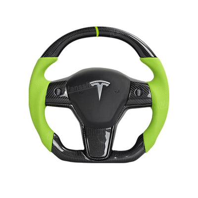 Model Y/3 Real Carbon Fiber D-Shaped Steering Wheel premium materials