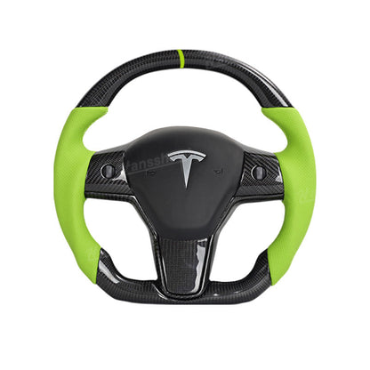 Model Y/3 Real Carbon Fiber D-Shaped Steering Wheel premium materials