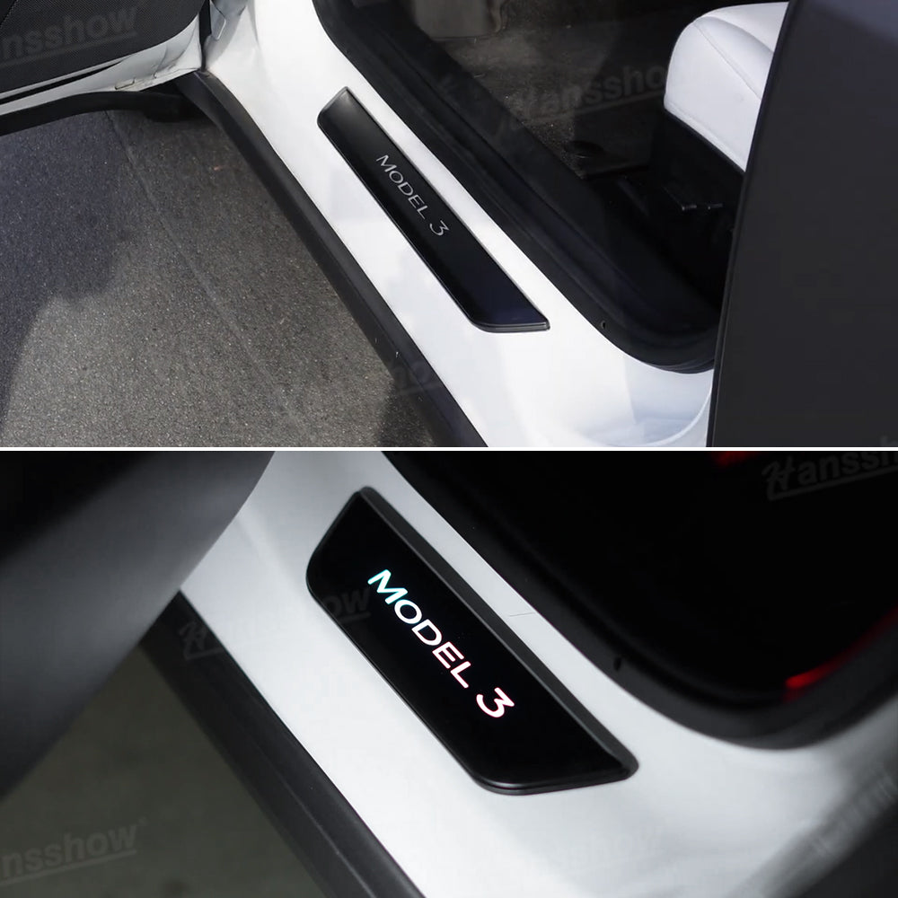 Model 3/Y LED illuminated Welcome Pedal Door Sill Protector for Tesla Model Y - aesthetic appeal