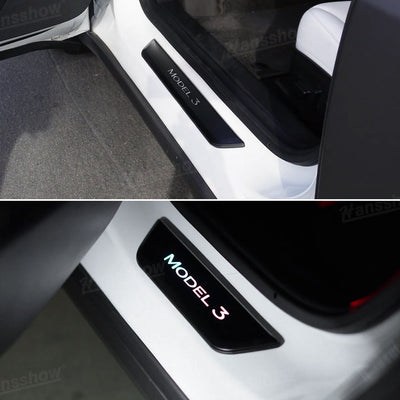 Model 3/Y LED illuminated Welcome Pedal Door Sill Protector for Tesla Model Y - aesthetic appeal