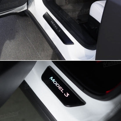 Model 3/Y LED illuminated Welcome Pedal Door Sill Protector for Tesla Model Y - aesthetic appeal
