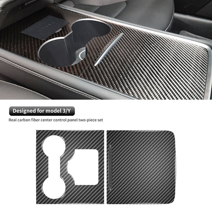 Model 3/Y Real Carbon Fiber Center Console Trim Panel Cover for Tesla Model Y