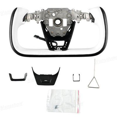 Model Y Juniper/3 Highland Nappa Leather Yoke Steering Wheel 2.0 lifestyle shot