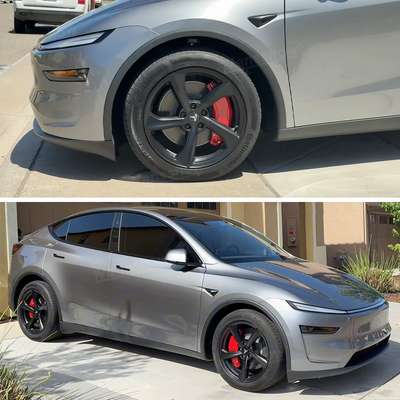 Model Y Juniper Wheel Brake Caliper Cover Set with Tesla Logo - Dynamic presence