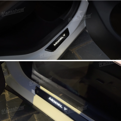 Model 3/Y LED illuminated Welcome Pedal Door Sill Protector for Tesla Model Y - factory style match