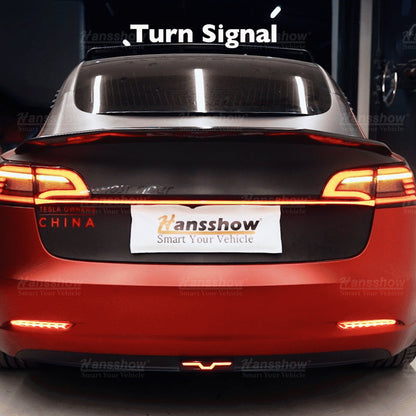 Knight Rider Full-Width Strip Tail Light for Tesla Model Y - close-up of LED