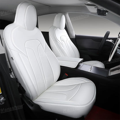 Model Y Juniper Upgrade Seat Covers with Bold 'T' Emblem - Front Seats Together