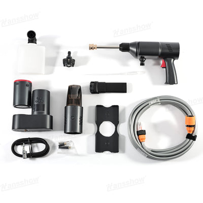 5-in-1 Tesla Jump Starter Kit with 100W Tire Inflator - included adapters