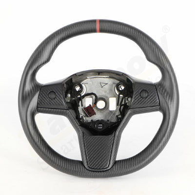 Model 3/Y Full Carbon Fiber Steering for Tesla Model Y - durability focus