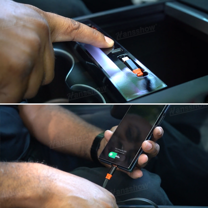 Model Y Juniper USB Hub & OBD Hub Adapter charging two devices