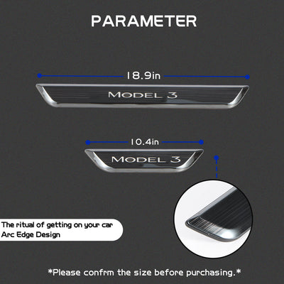 Model Y LED illuminated Door Sill close-up detail