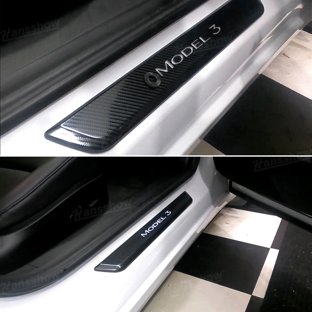 Model 3/Y LED illuminated Welcome Pedal Door Sill Protector for Tesla Model Y - overall look