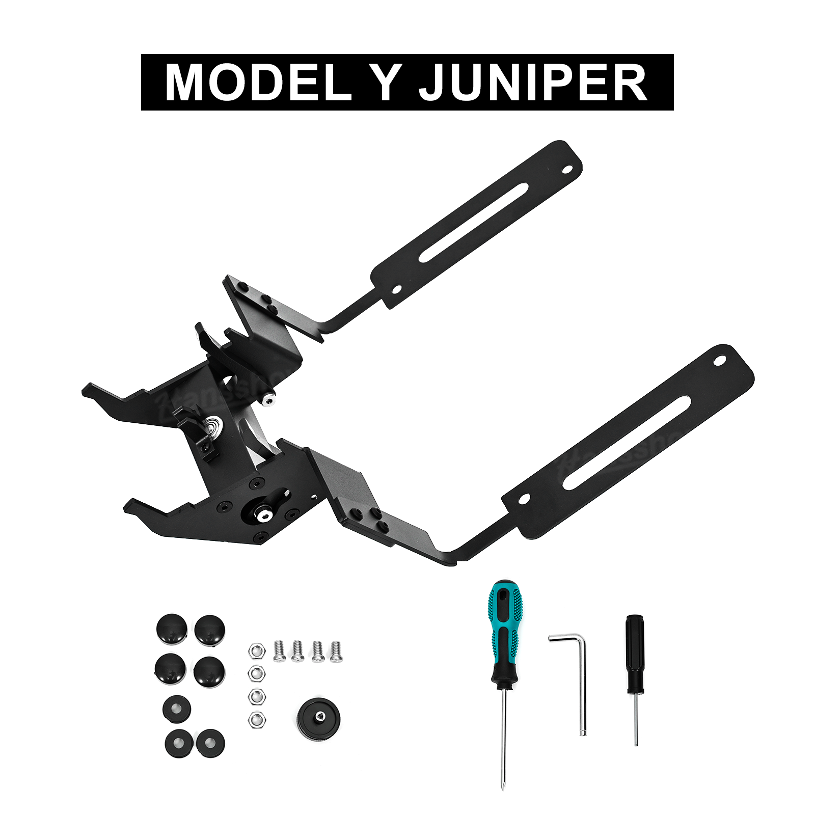 Model Y Juniper License Plate Frame against minimalist background