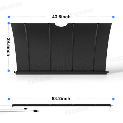 Electric Front Windshield Sunshade for Tesla Model Y Juniper - interior view