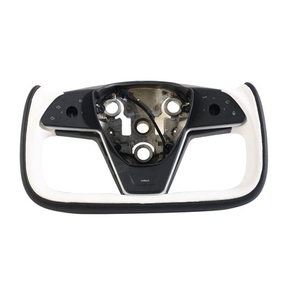 Model Y Yoke Style Steering Wheel Black/White Style - driving experience