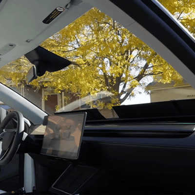Electric Front Windshield Sunshade for Tesla Model Y Juniper - installation process