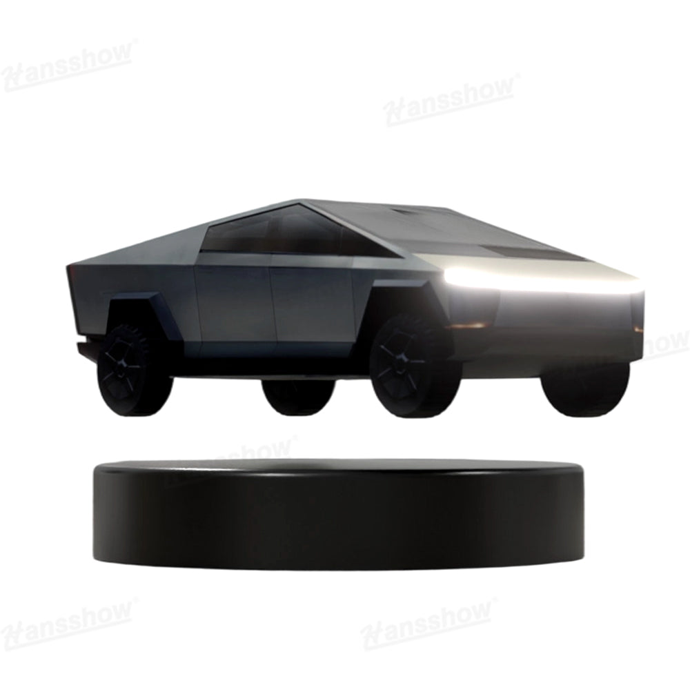 Levitating Cybertruck Model 360° Magnetic Floating Display with base view