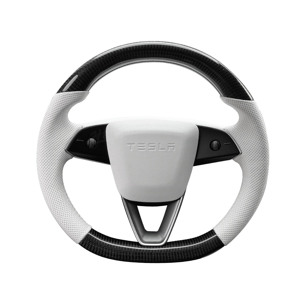 Model Y Juniper Steering Wheel Carbon Fiber Style glossy finish