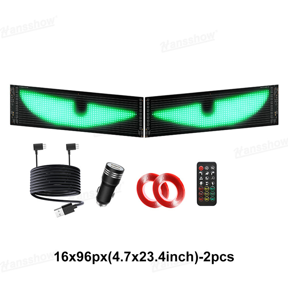 Model Y Juniper Devil Eyes Lights Flexible LED Windshield Light Kit packaging and contents