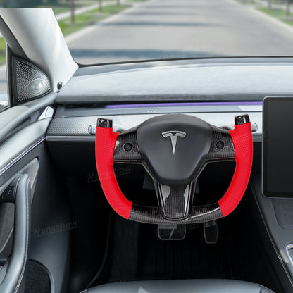 Model 3 / Y Custom Carbon Fiber Steering Wheel F1 Style for Tesla Model Y - Front view