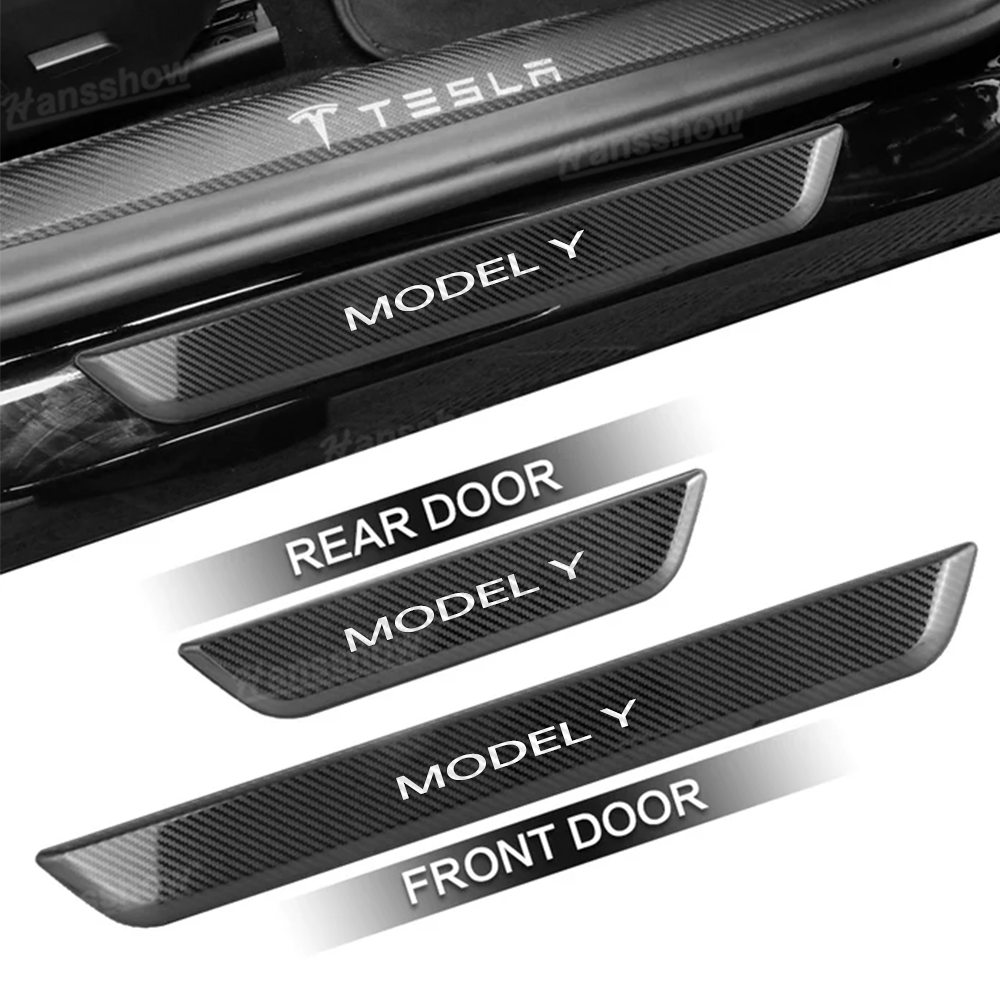 Model 3/Y LED illuminated Welcome Pedal Door Sill Protector for Tesla Model Y - front view