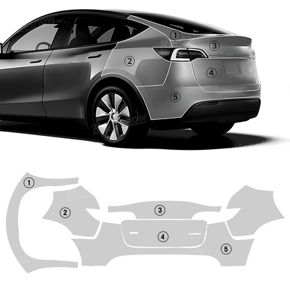 Model Y DIY Color PPF Protection Film Kit before and after