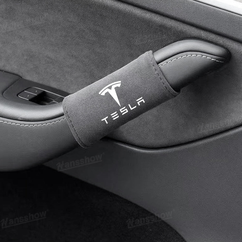 Model Y Juniper Alcantara door handle covers front view