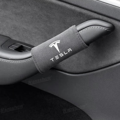 Model Y Juniper Alcantara door handle covers front view