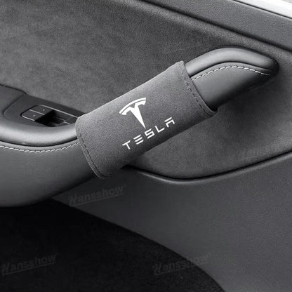 Model Y Juniper Alcantara door handle covers front view