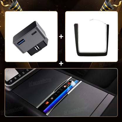Model Y Juniper USB Hub & OBD Hub Adapter front view