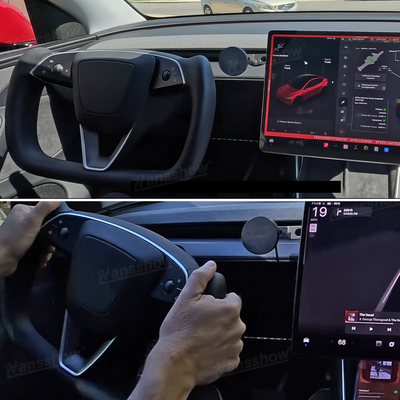 Model Y Juniper Yoke Steering Wheel Alcantara / Nappa Leather Driving Wheel - luxury driving feel