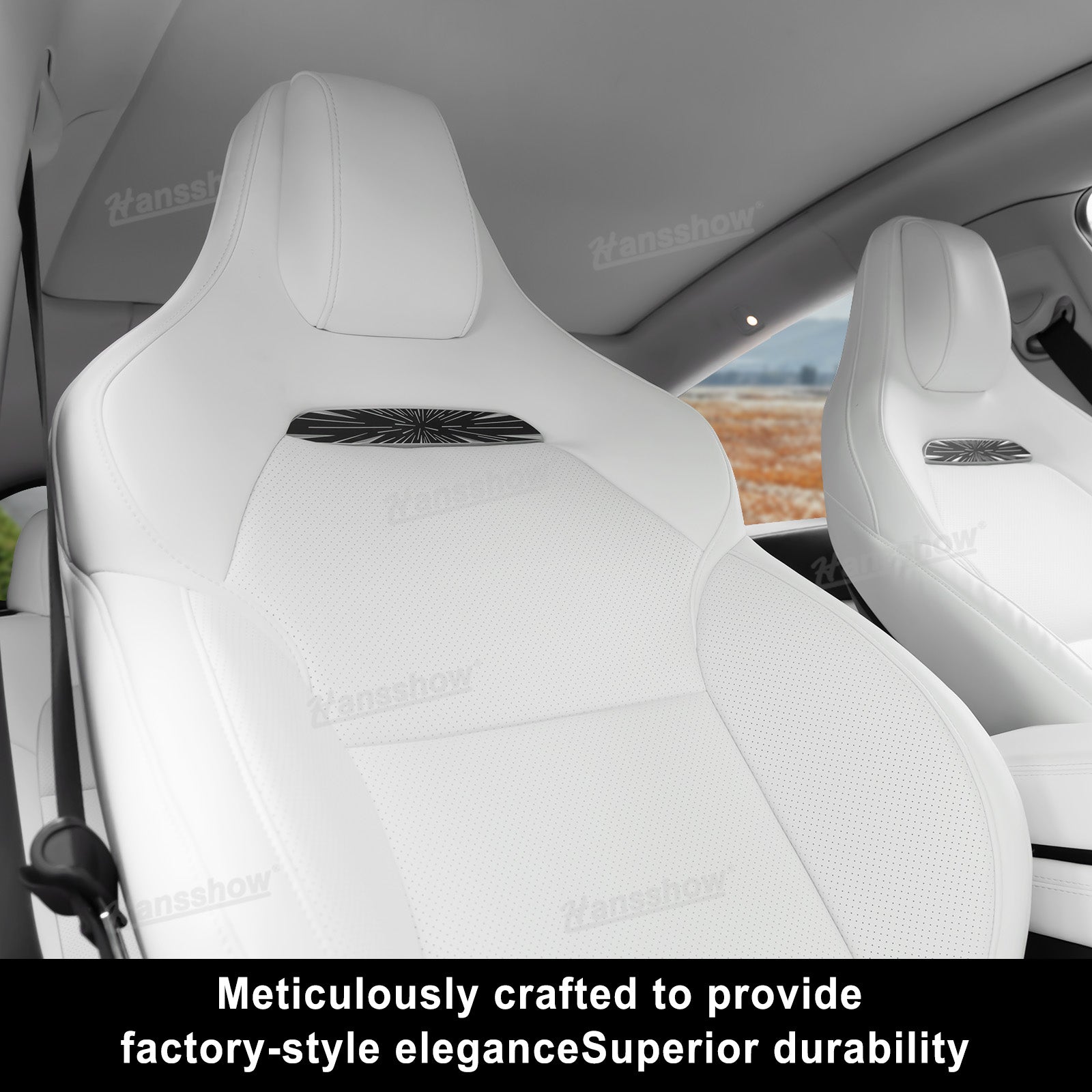 Tesla Model Y/3 Nappa Leather Seat Replacement Full Set - Interior Perspective