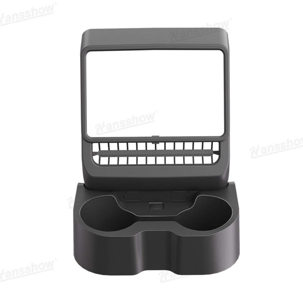 Rear Cup Holder with Air Vent Cover for Tesla Model Y Juniper - Tidy Cabin View