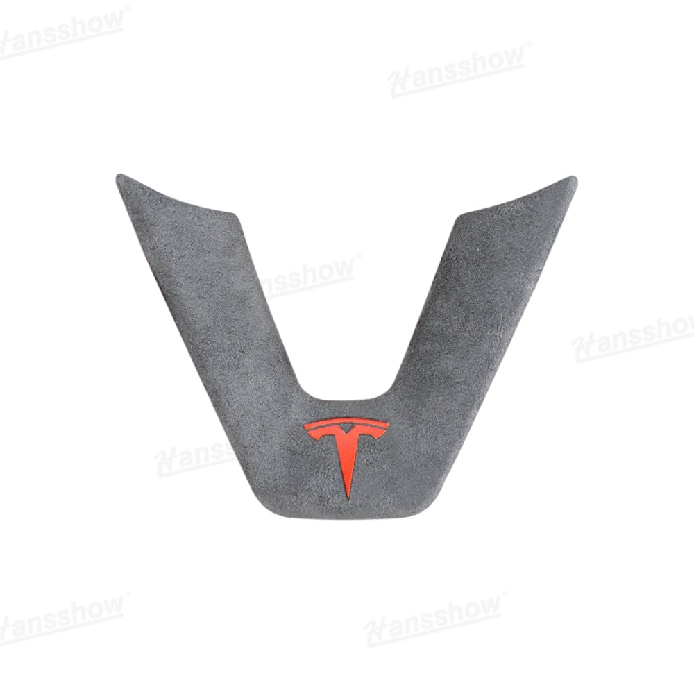 Model Y Juniper Alcantara Trim Cover showing installation process