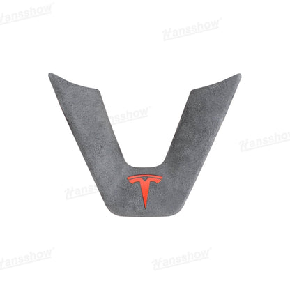 Model Y Juniper Alcantara Trim Cover showing installation process