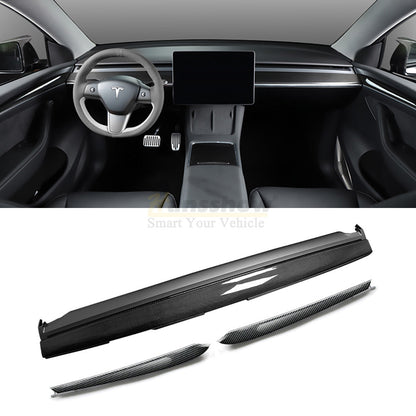 Model Y/3 Real Carbon Fiber Dashboard Trim Panel Replacement Kit close-up