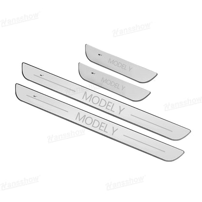 Model Y Juniper RGB Door Sill Plates detailed view of installation