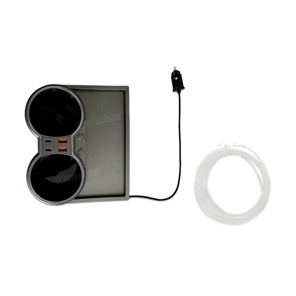 Model Y/3 Center Console Ambient Light with Cup Holder HUB Adapter - features highlight