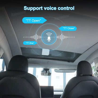 Electric Powered Sunshade for Tesla Model Y - front view