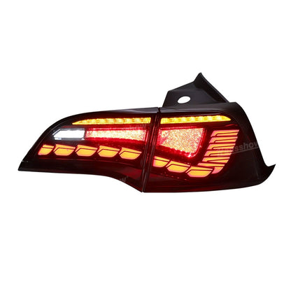 Model Y/3 LED Tail Lights Sequential Dynamic Dragon Scale - dragon scale design detail