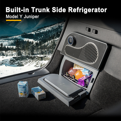 Model Y Juniper Built-in Refrigerator Rear Trunk Side Pocket Fridge - interior integration