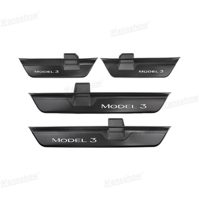 Model 3/Y LED illuminated Welcome Pedal Door Sill Protector for Tesla Model Y - door open view