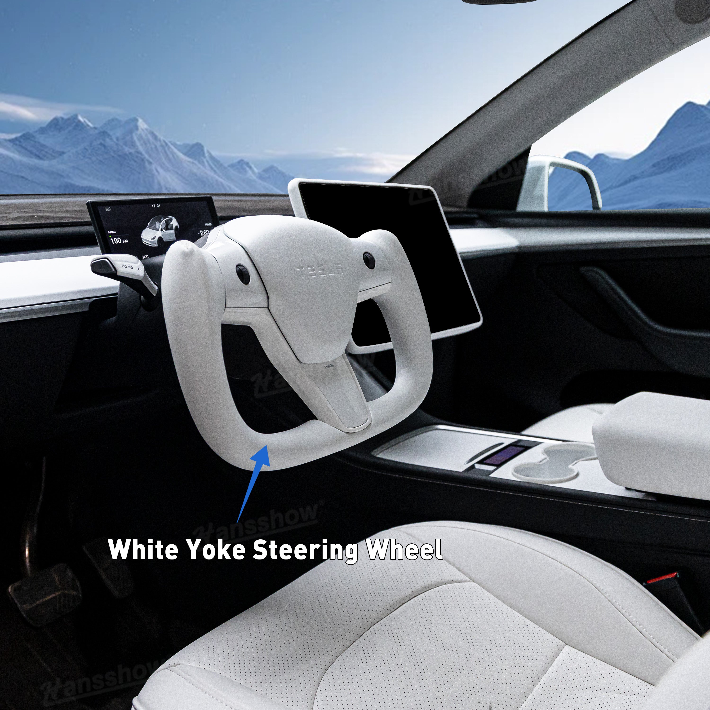 Model Y/Model 3 Bundle Of White Enthusiast Style Kits For Tesla White - Side angle