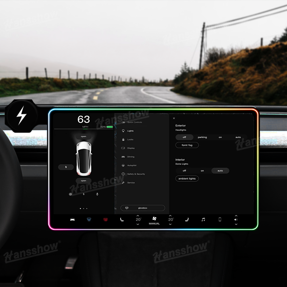 Model 3/Y Screen Ambient Light close-up on light strip