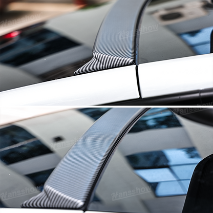 Tesla Model Y Real Carbon Fiber Roof Spoiler on the road