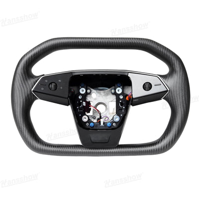 Model Y Juniper Steering Wheel Real Carbon Fiber CyberWheel 2.0 unobstructed sightlines