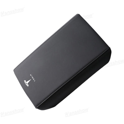 Model Y Juniper Armrest Cover with TESLA logo in vehicle